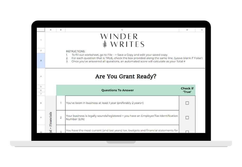 Grant Ready Checklist Mockup
